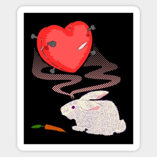 Stitched Heart And Rabbit Sticker